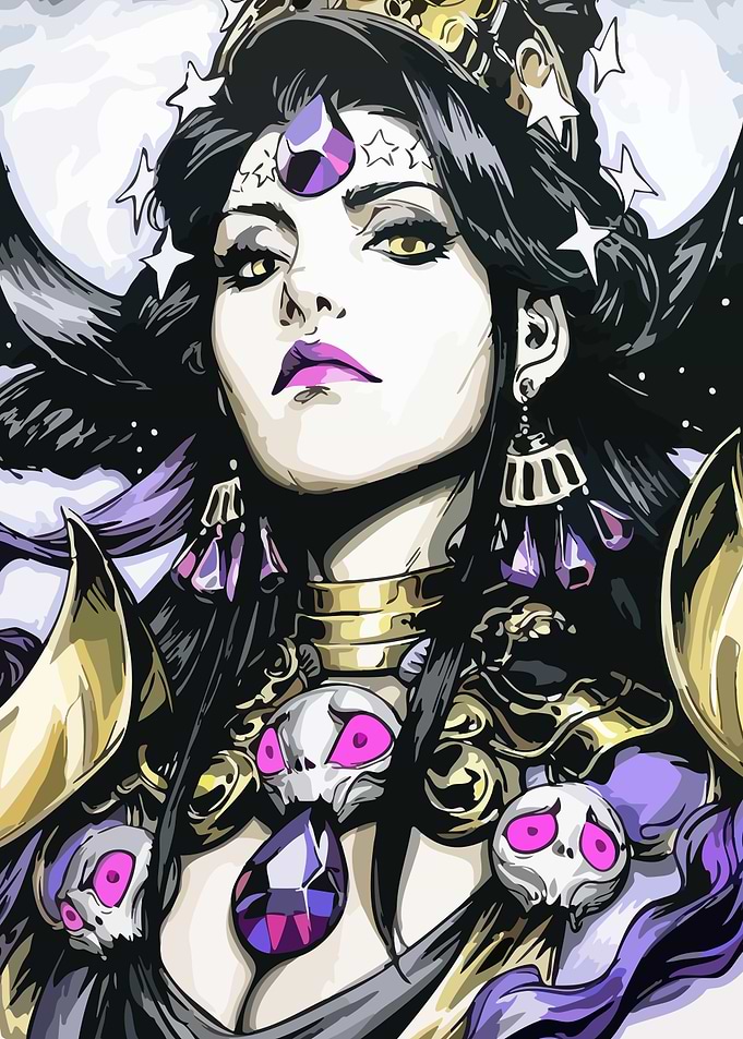 Gothic Queen with Skulls and Jewels