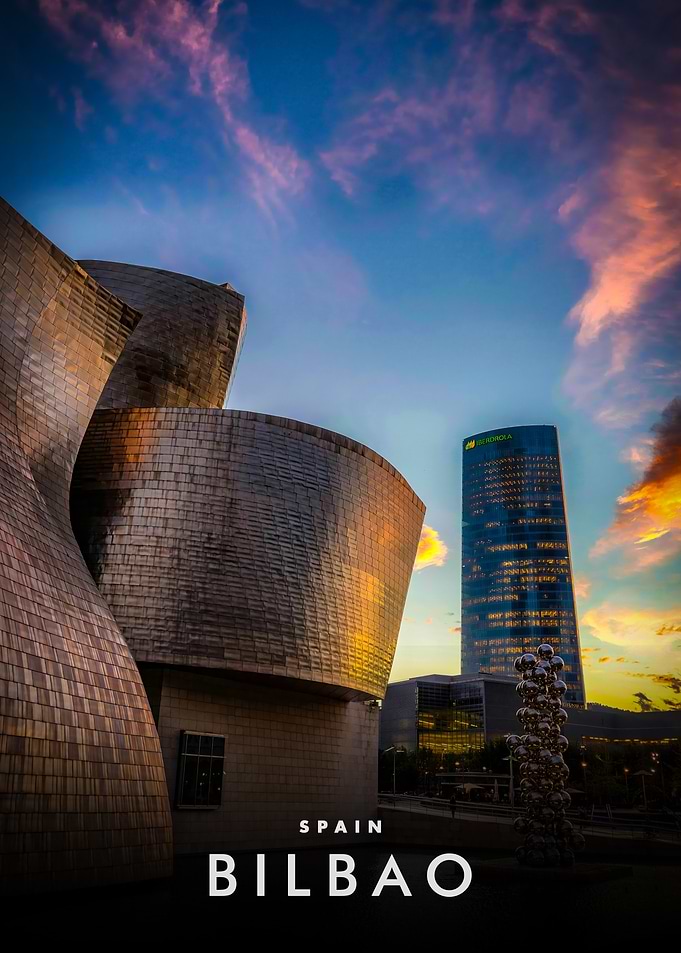 Guggenheim Museum Bilbao at Sunset