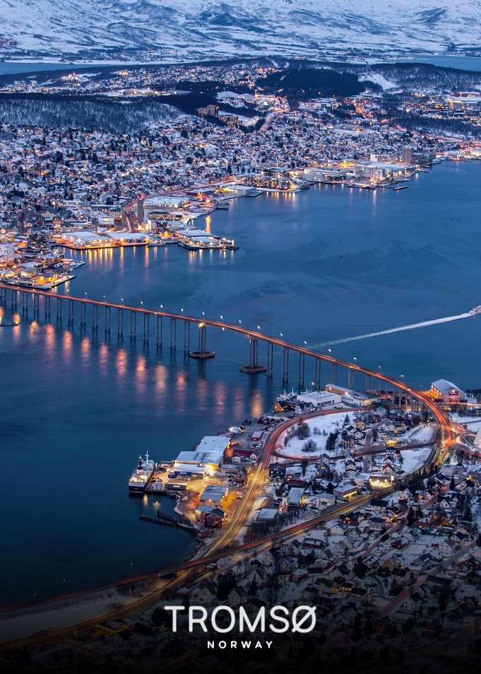 Tromsø, Norway: Aerial Winter Cityscape