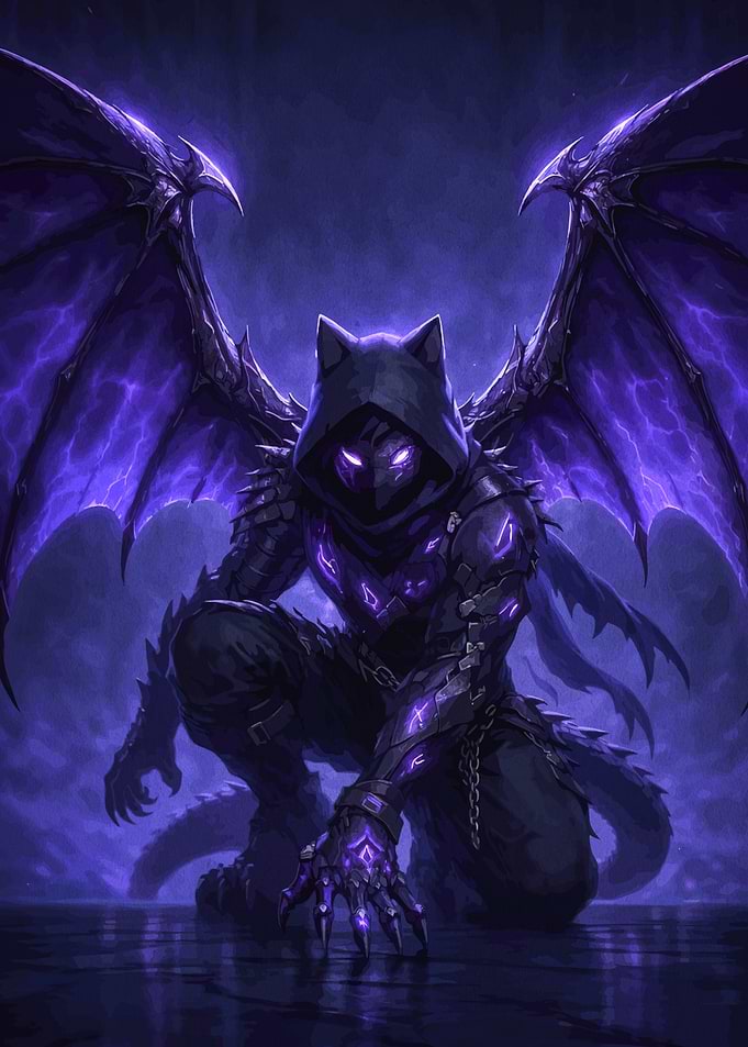 Winged Creature in Armor with Hood