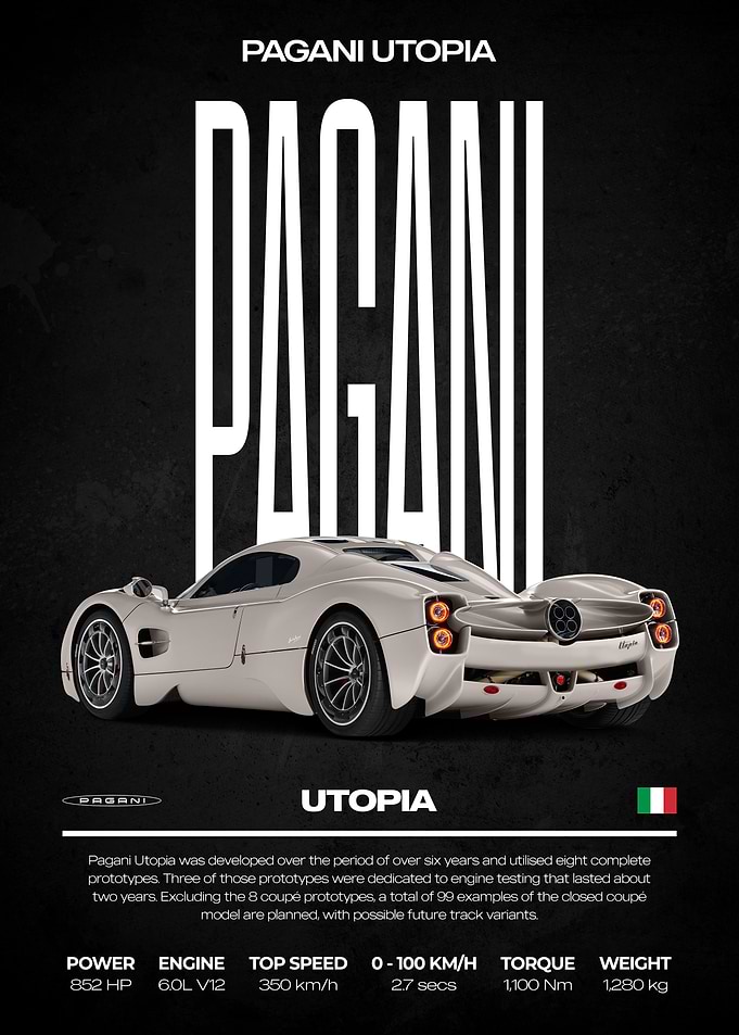 Pagani Utopia Car Poster