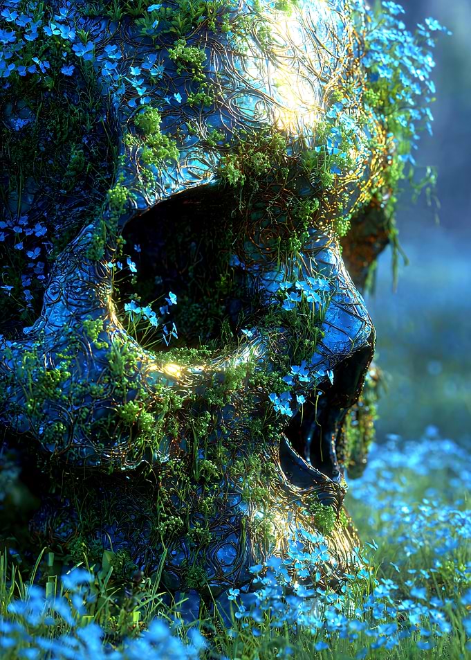 Floral Skull Nature Art