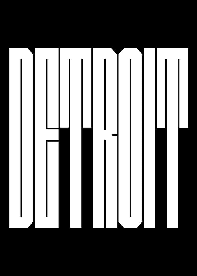 Detroit USA CityText Art