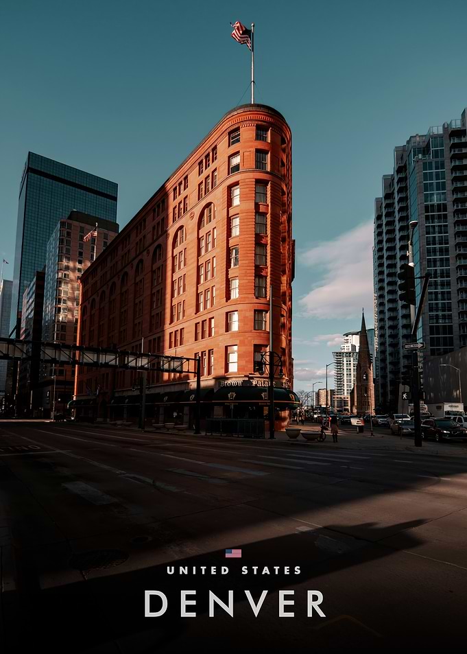 Denver Colorado cityscape with Flatiron Building