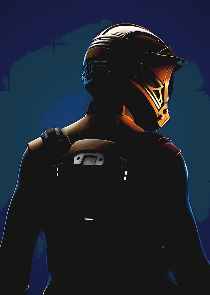 Futuristic Helmeted Figure