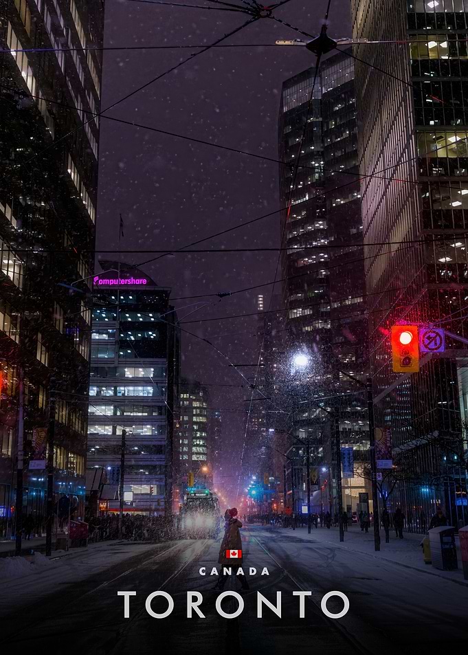 Toronto Canada Winter Cityscape