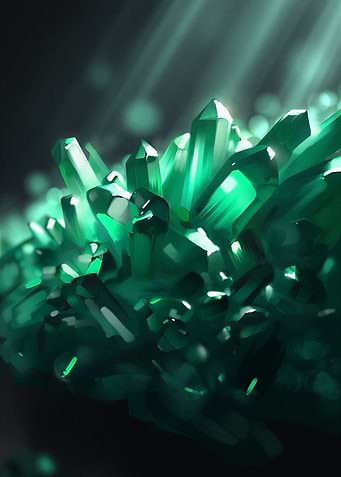 Emerald Green Crystal Cluster Digital Art