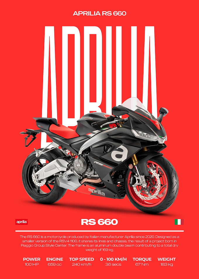 Aprilia RS 660 Motorcycle on Red Background