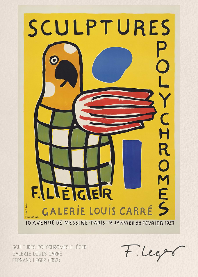 Sculptures Polychromes F. Léger Exhibition Poster
