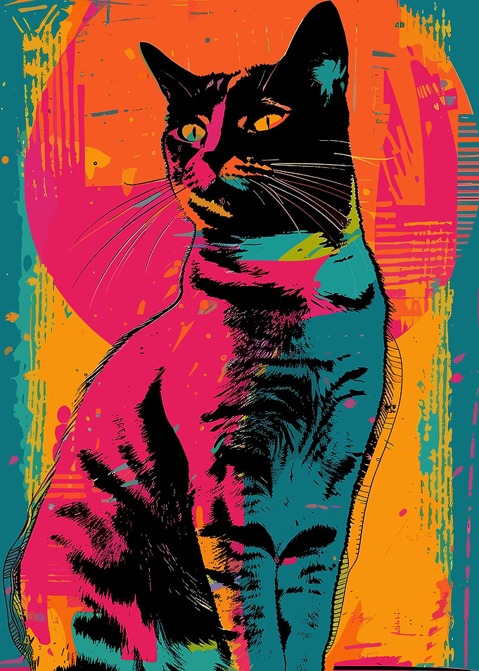 Pop Art Cat Portrait