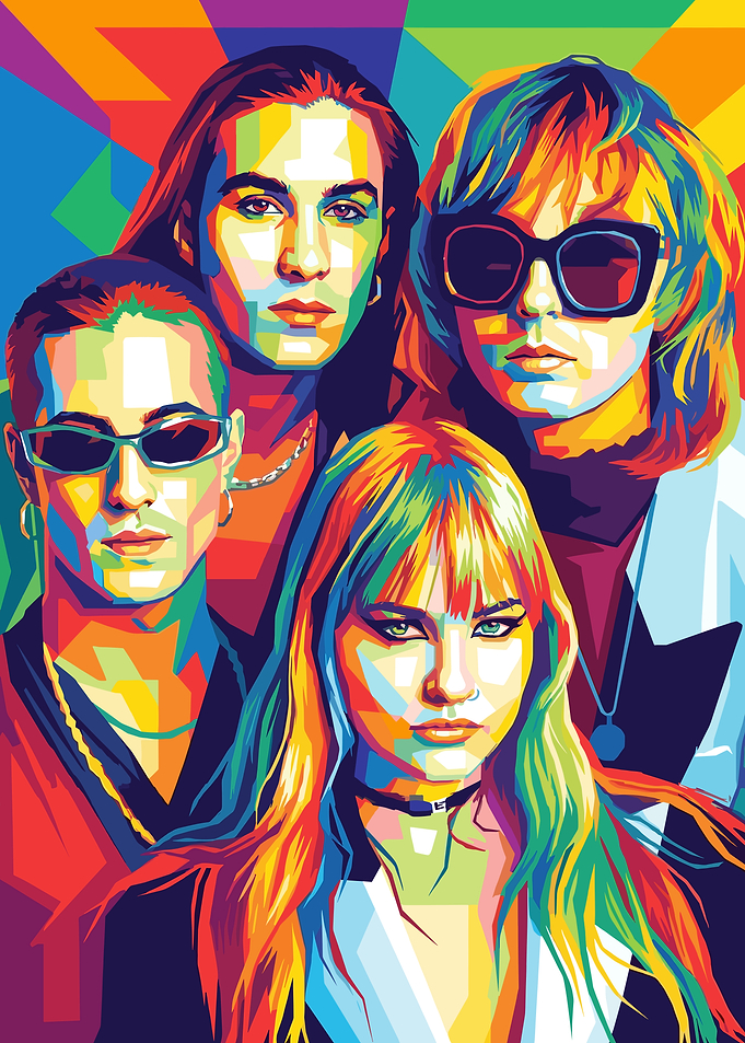 Måneskin Band Pop Art Portrait