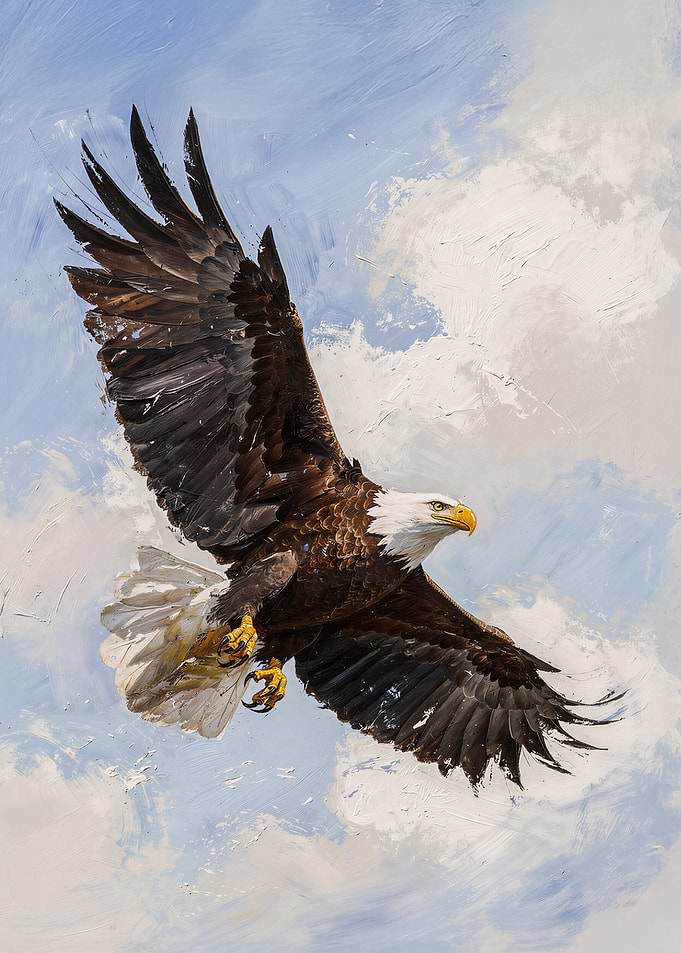 Bald Eagle in Flight Painting