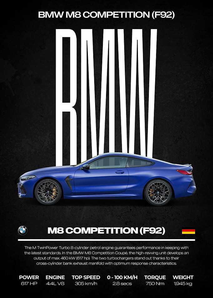 BMW M8 Competition (F92) Poster