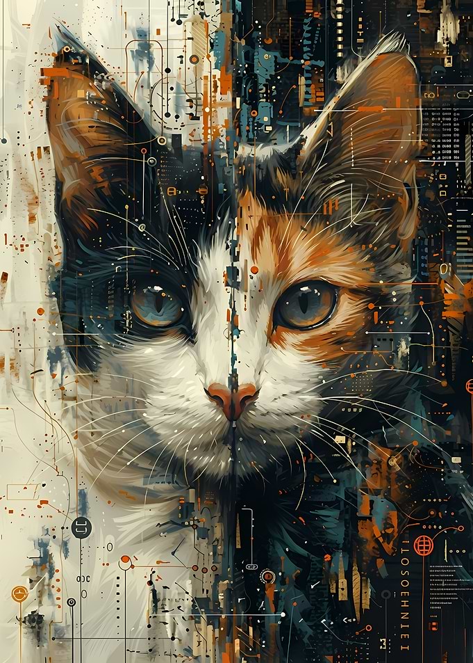 Cyberpunk Cat Portrait