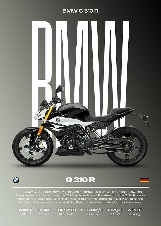 BMW G 310 R Motorcycle Poster