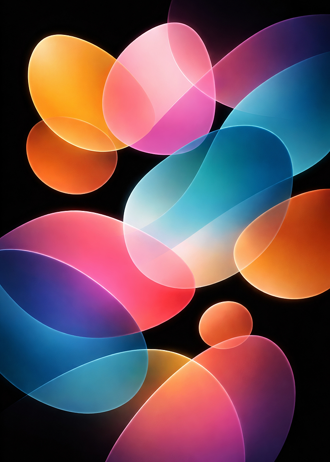 Neon Orbits Art | Luminous Color Shapes