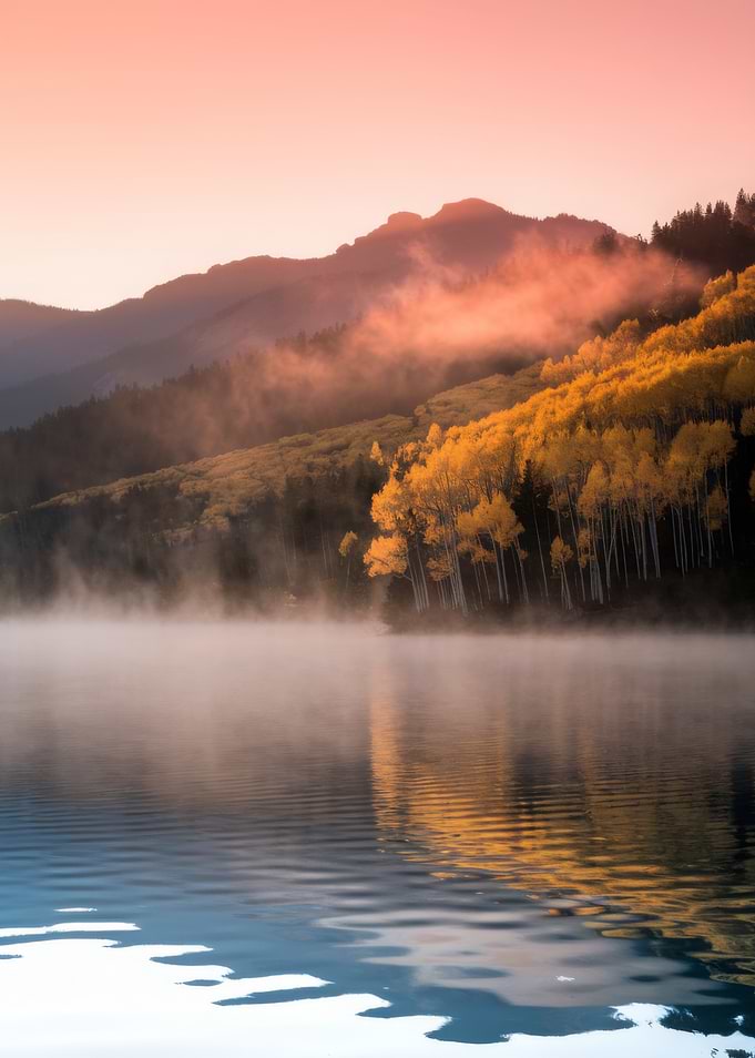 Autumn Lake Sunrise Landscape