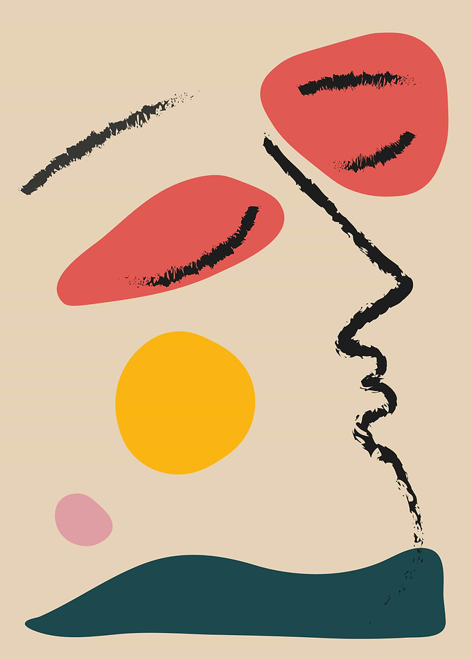 plakat face abstract