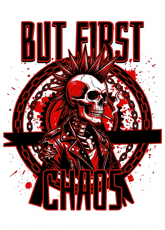 Punk Skeleton with Cigarette and Chaos
