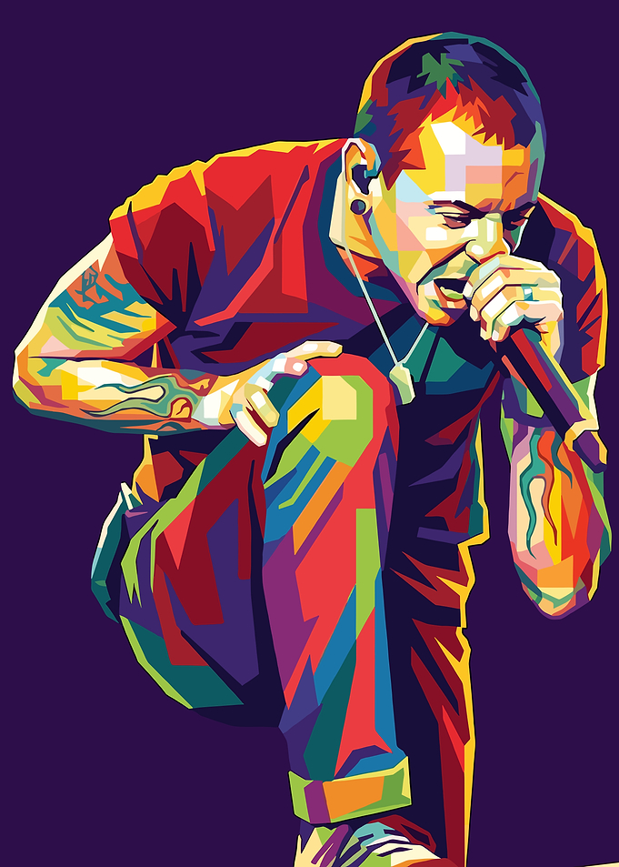 Chester Bennington Colorful Pop Art Portrait