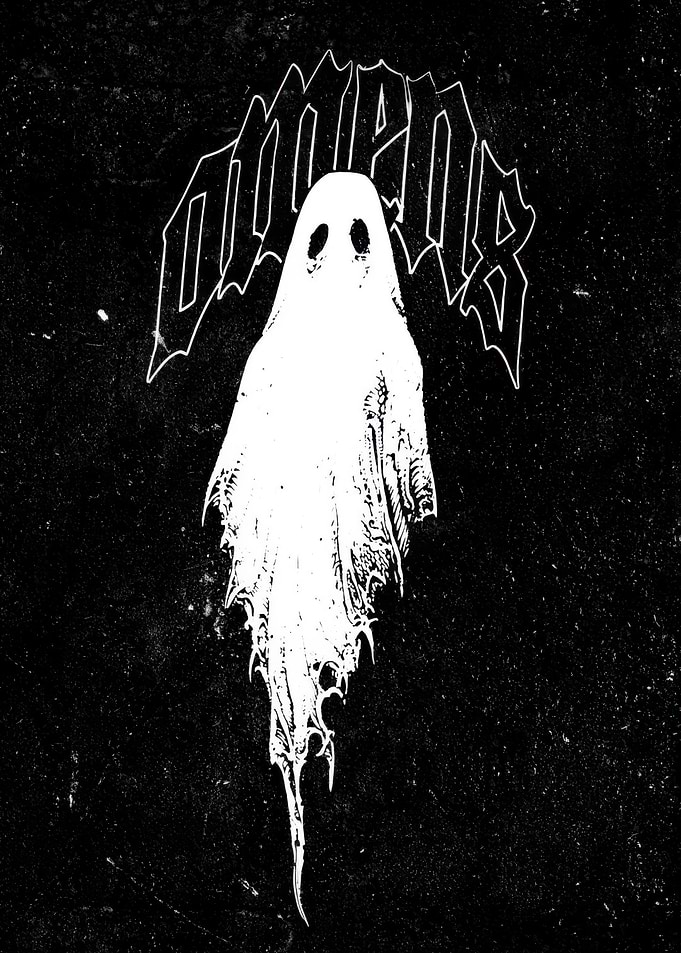 bad Omens Ghost Black and White Art