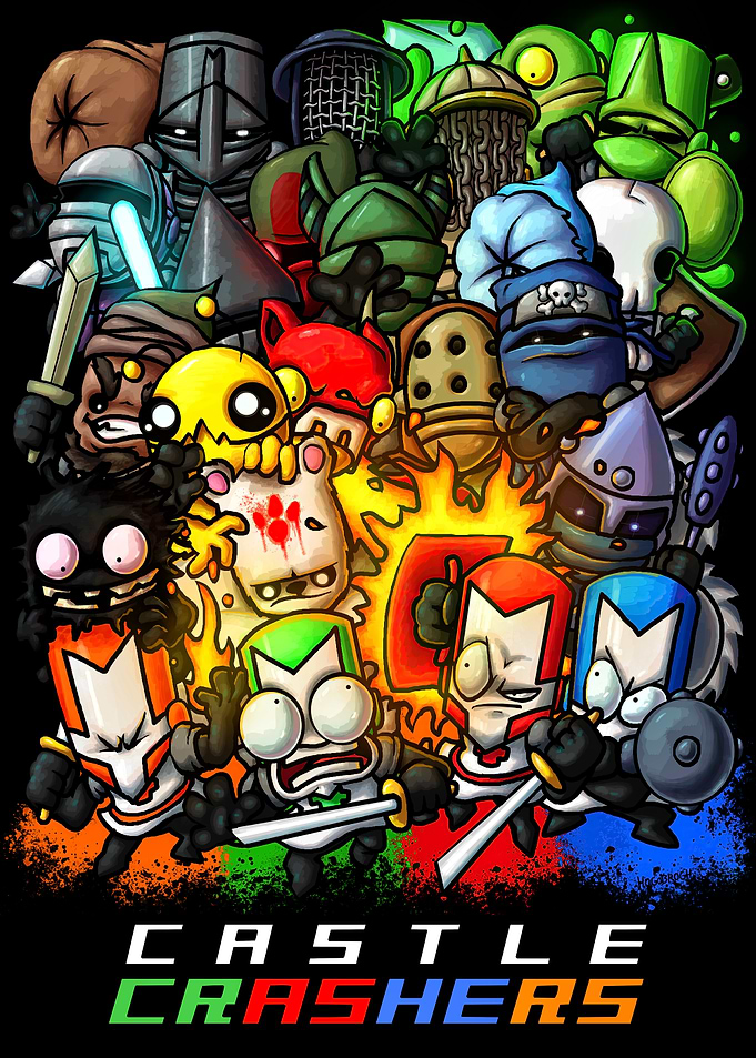 Castle Crashers Group Cartoon Illustration