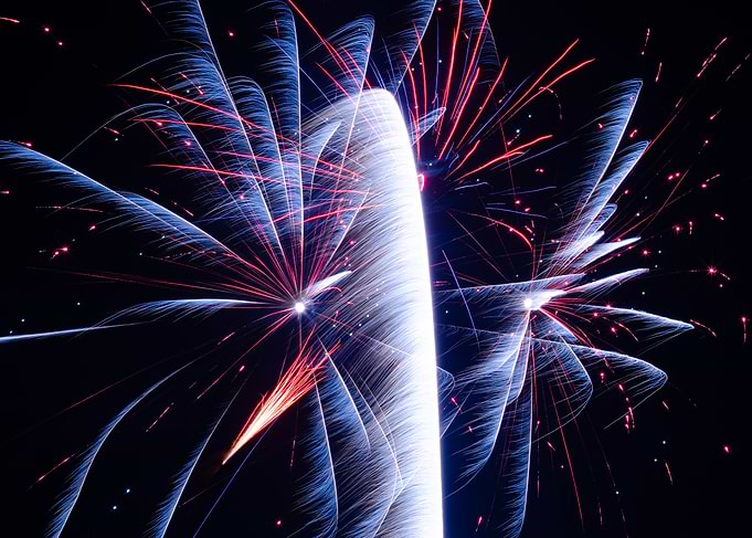 Fireworks Display Against Dark Sky
