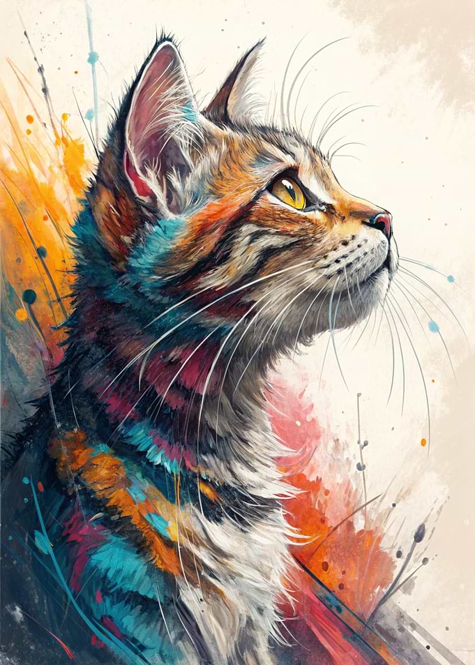Colorful Cat Portrait