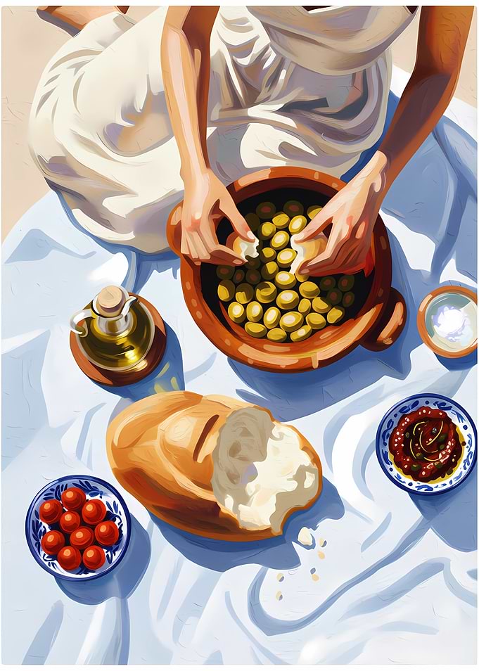 Mediterranean Picnic Still Life
