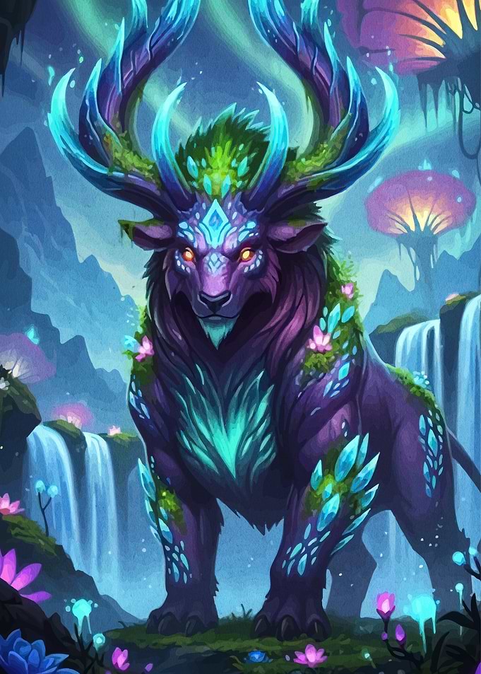 Fantasy Creature in Magical Landscape