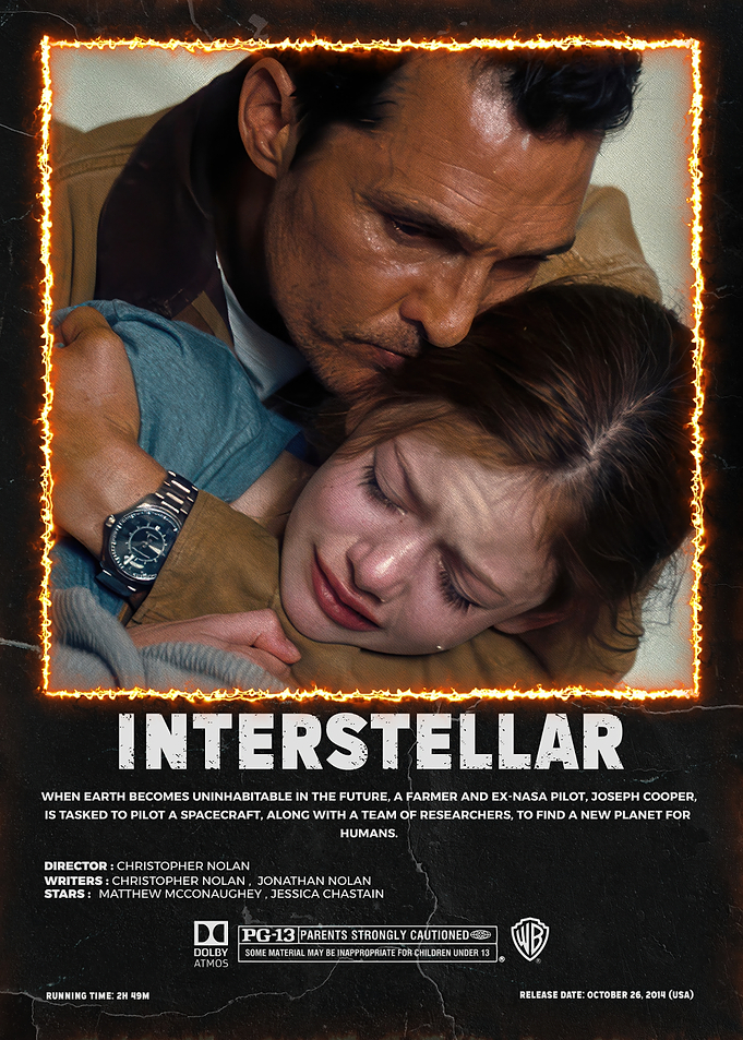 Interstellar movie poster with Matthew McConaughey