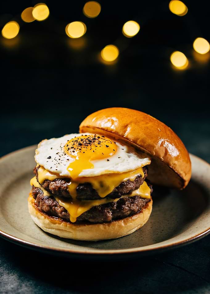 Double Cheeseburger with Fried Egg