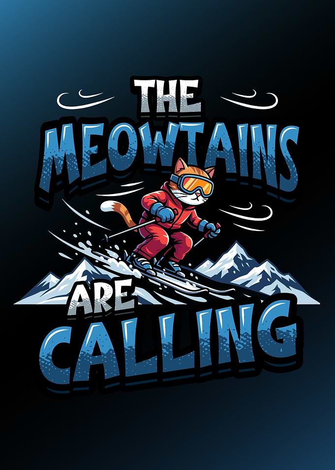 Cat Skiing The Meowtains Are Calling