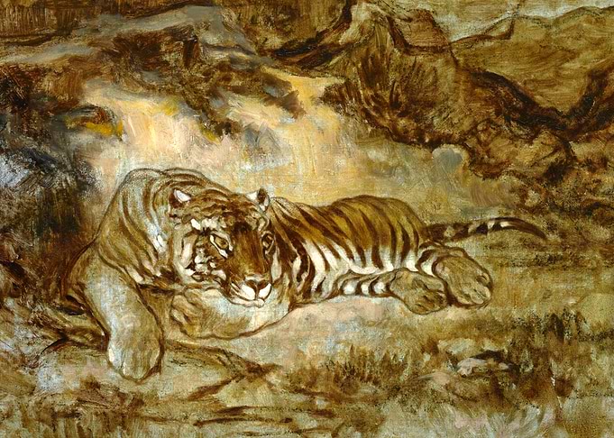 Tiger at Rest Painting