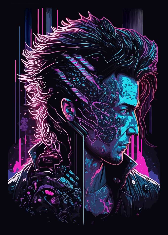 Portrait with Neon Accents