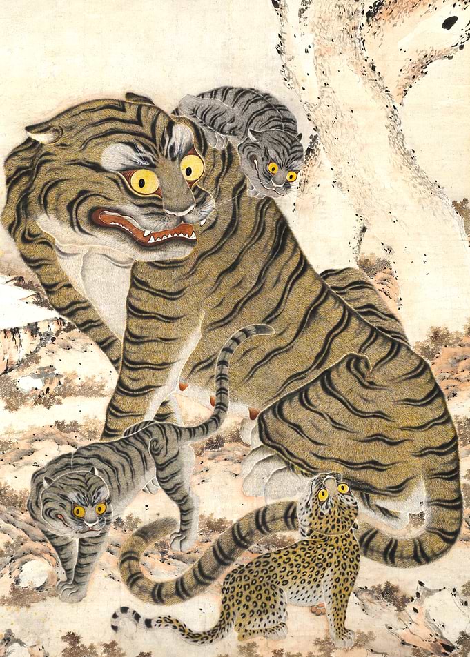 Tiger Family Korean Art