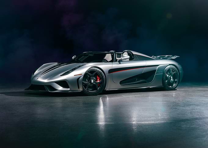 Silver Koenigsegg Agera RS Roadster