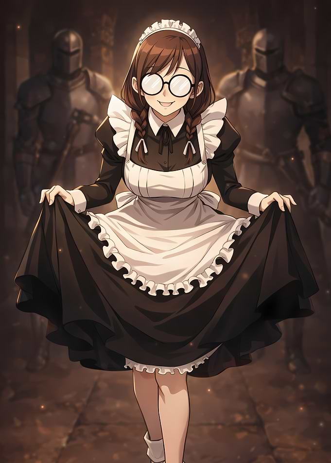 Fantasy Anime Maid Wall Art – Cute Medieval Character Illustration