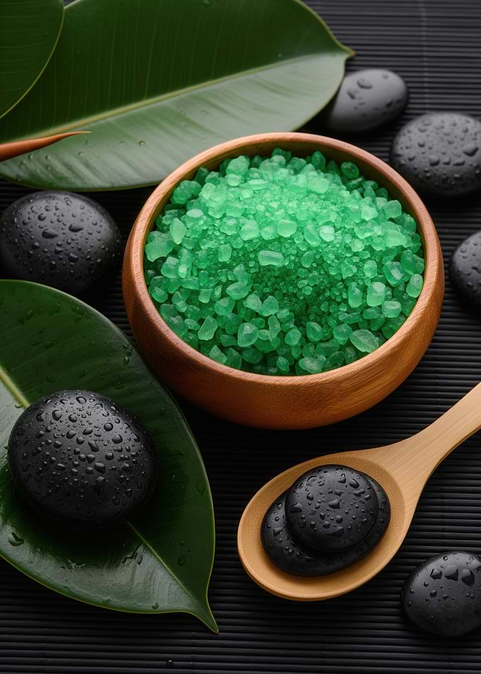 Spa Still Life with Green Salt