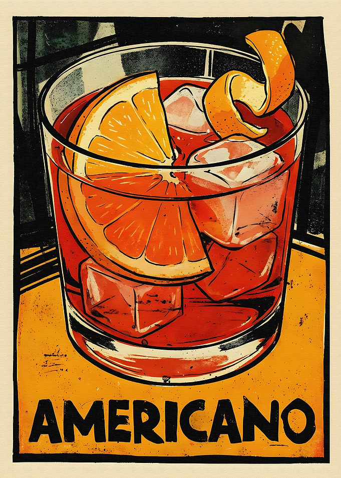Americano Cocktail Retro