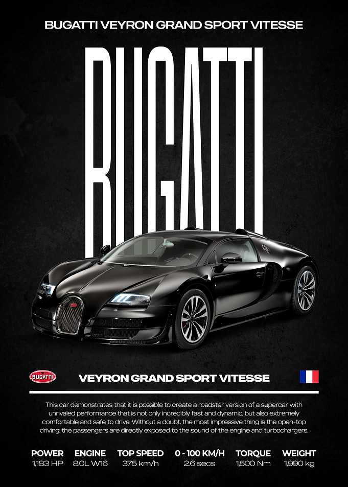 Bugatti Veyron Grand Sport Vitesse Poster