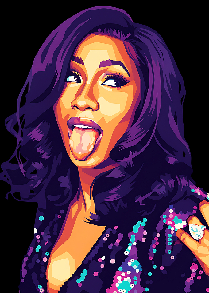 Cardi B Pop Art Portrait