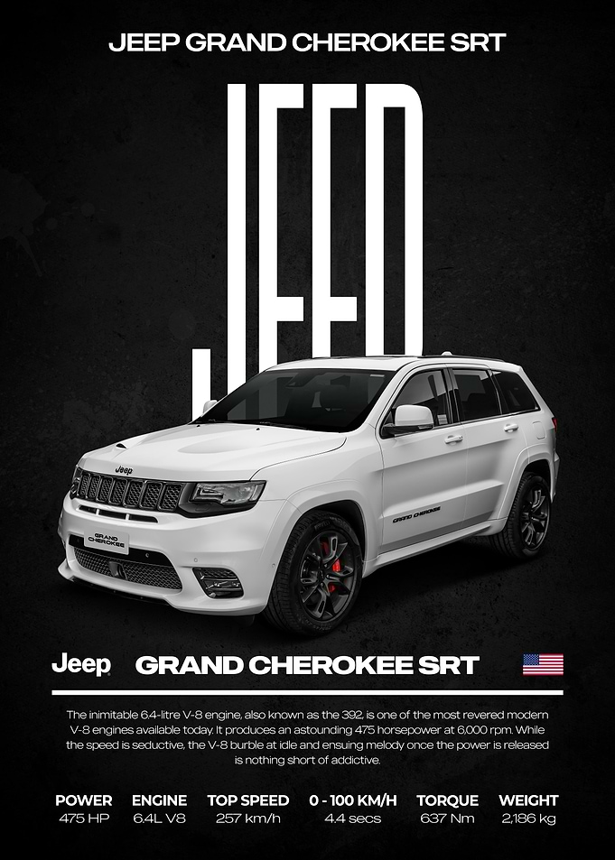 Jeep Grand Cherokee SRT Car Poster