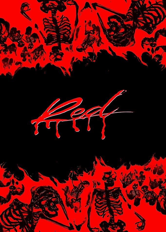 Red and Black Skeleton Graphic