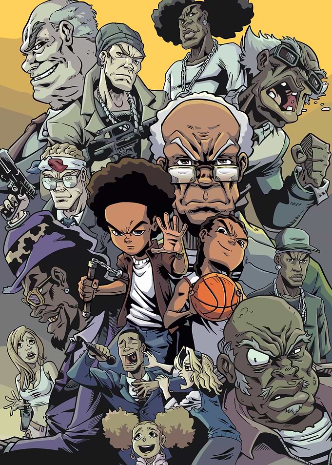 The Boondocks Cartoon Character Collage