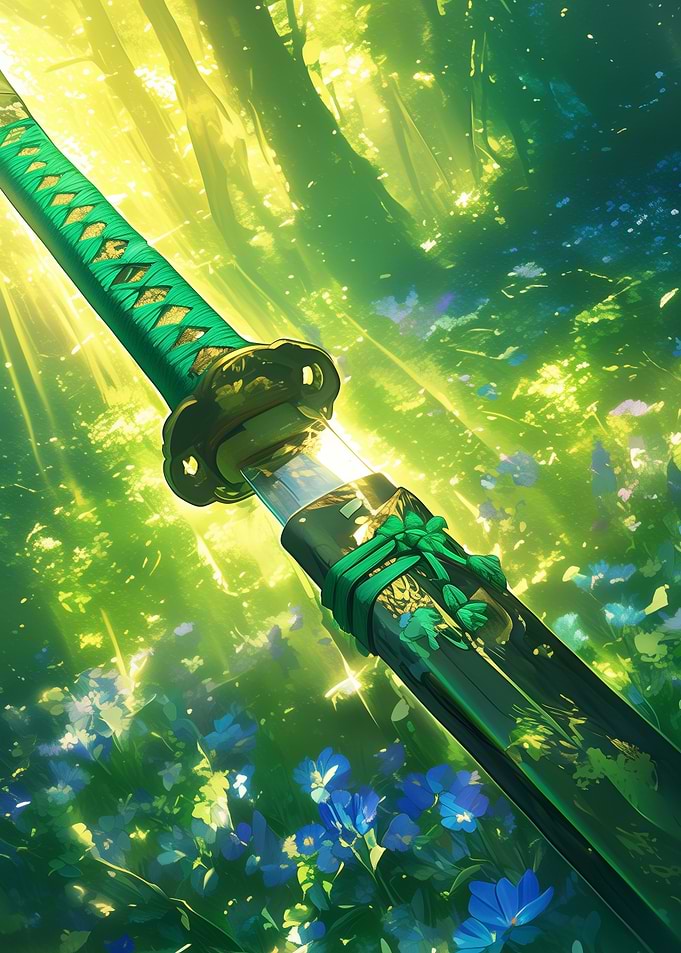 Katana in a Forest Glade