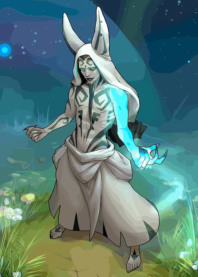 Hooded Figure with Glowing Arm
