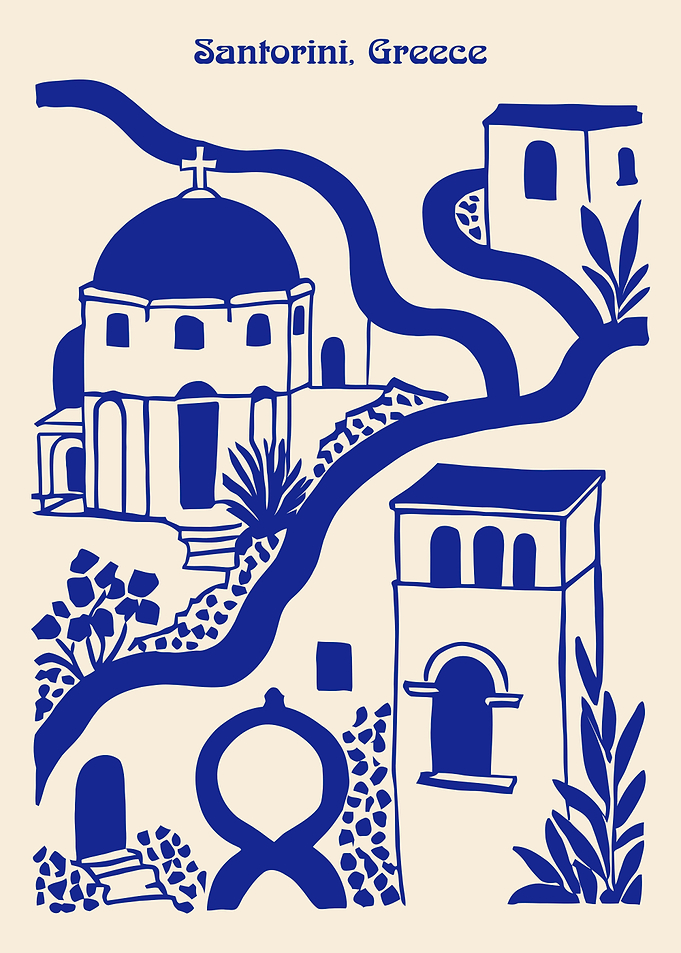 Santorini, Greece Illustration