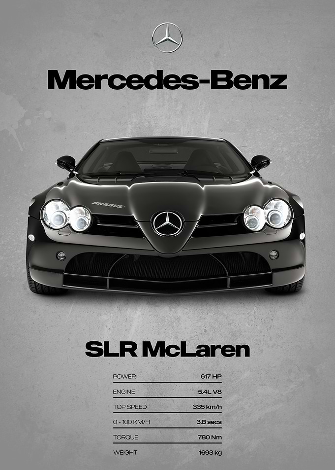 Mercedes-Benz SLR McLaren Car Poster