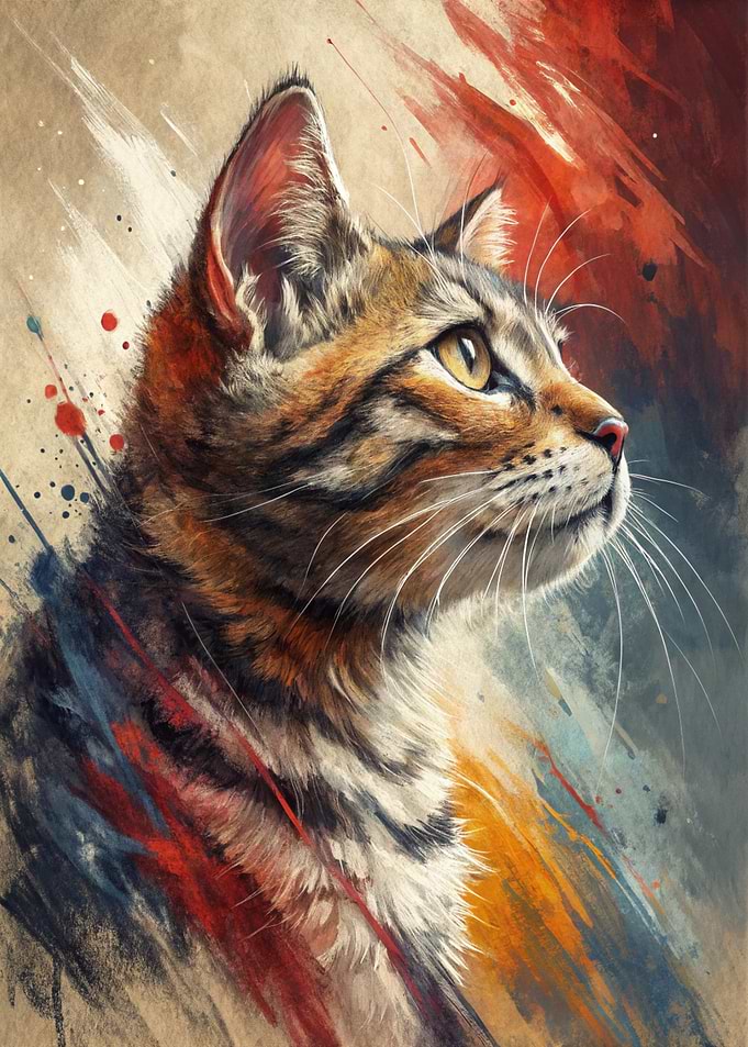 Watercolor Cat Portrait